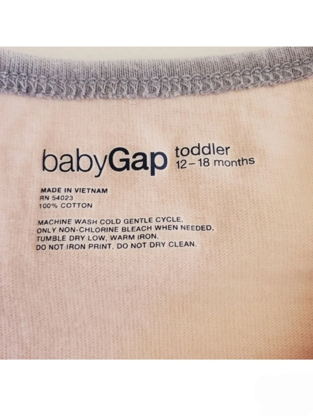 K1144 * Baby Gap C Cat Long Sleeve Tee Pink Blue-Gray Size 12/18M